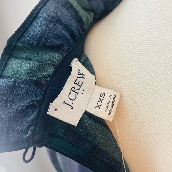 J. Crew Navy & Green Plaid Shell Tank NWT - Picture 5 of 8